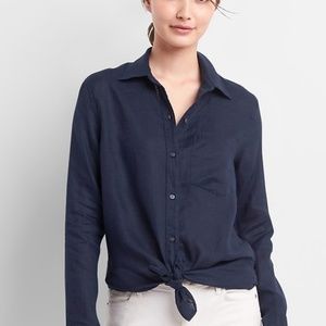 Indigo Linen Button Down size M (Gap, like new)